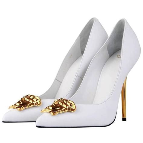 versace all white shoes|versace heels for women.